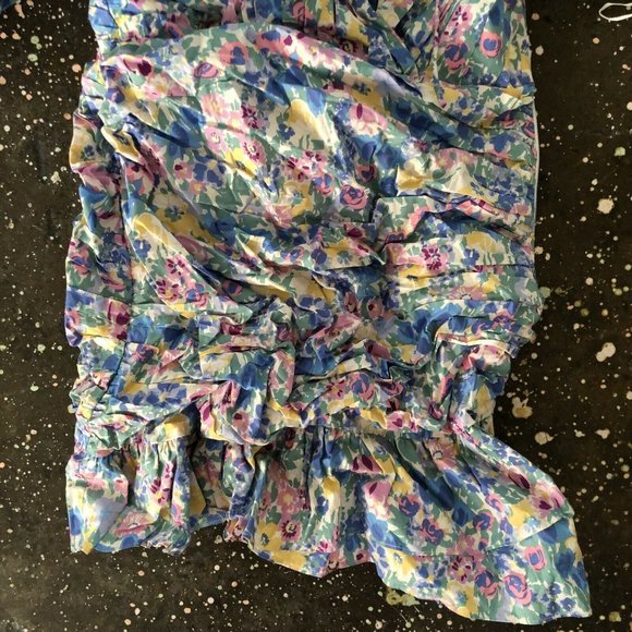 SAU LEE Posey Mini Dress Multi Floral Blue Balloon Sleeve Party 6 NWT $450 - Picture 8 of 10